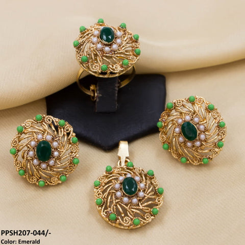 PPSH207 FRZ Oval With Layers Pendant Set