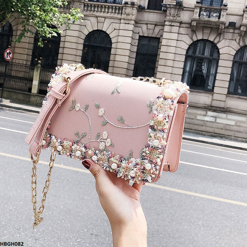 HBGH082 HMS Pearl/Flower Hand Bag