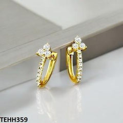 TEHH359 XUP Flower Style Hoops Pair - TEHH