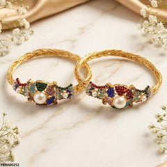 PBRH00252 AZM Multi Flower Bangles Set - PBRH