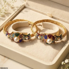 PBRH00252 AZM Multi Flower Bangles Set - PBRH