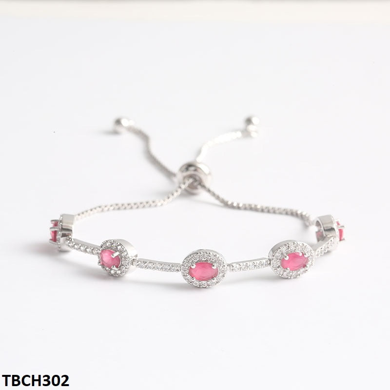 TBCH302 WKO Pink Oval Join Bracelet Adjustable