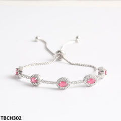 TBCH302 WKO Pink Oval Join Bracelet Adjustable