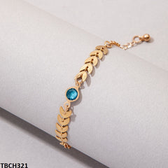 TBCH321 YYE Aqua Circle Arrow Bracelet Adjustable