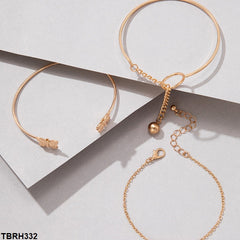 TBRH332 YYE Butterfly/Circle/Metal Rod Bracelet Set