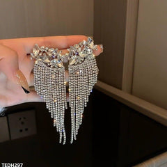 TEDH297 YBJ Pear Tassel Drop Earrings Pair