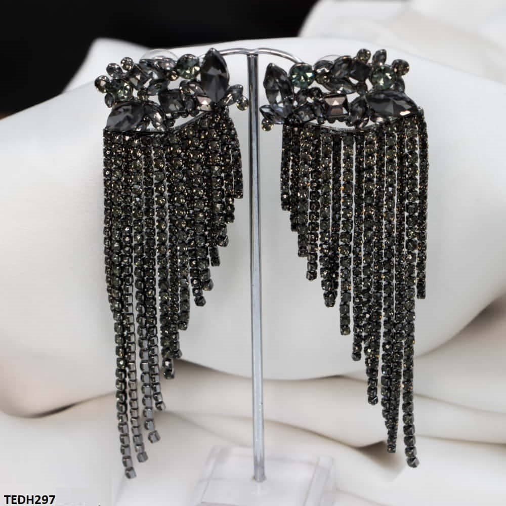TEDH297 YBJ Pear Tassel Drop Earrings Pair