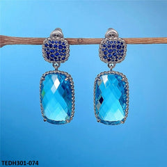 TEDH301 CSH Rectangle Teardrops Earrings Pair