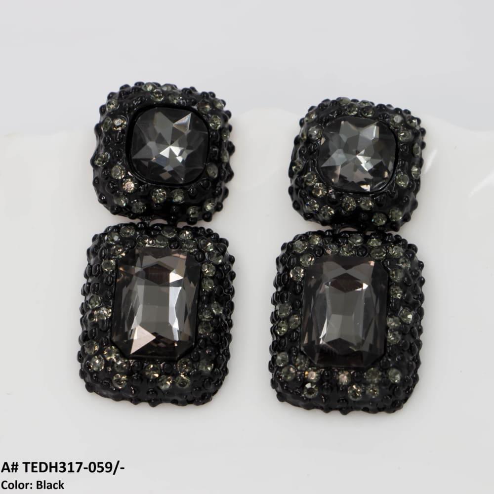 TEDH317 KSU Cushion Chandelier Earrings Pair