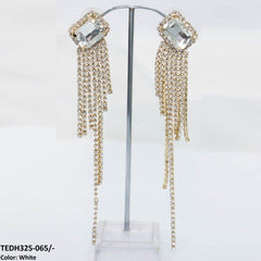TEDH325 KSU Rectangular Tassel Drop Earrings