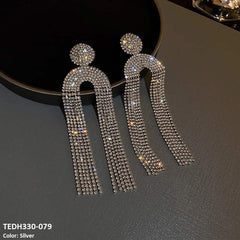TEDH330 KTN Round Tassel Drop Earrings Pair
