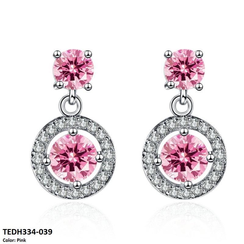 TEDH334 BLX Round Sterling Drop Earrings Pair