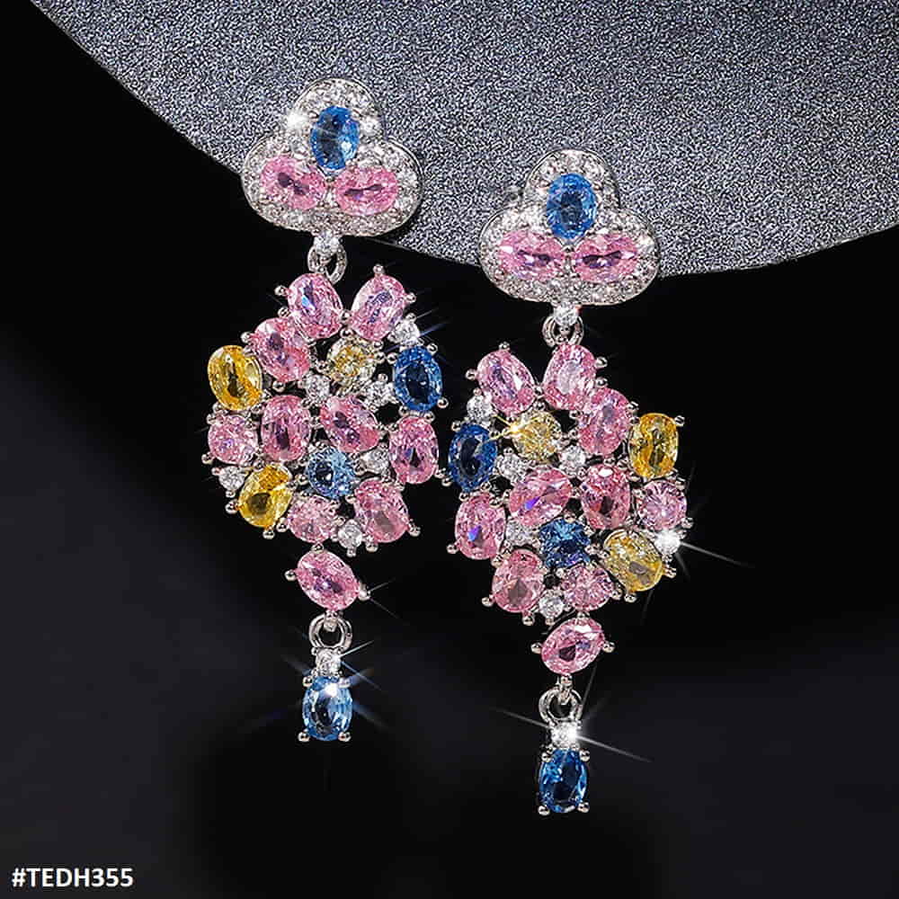 TEDH355 CSH Multi Colour Drop Earrings Pair