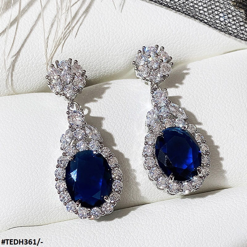 TEDH361 CSH Oval Cushion Drop Earrings Pair