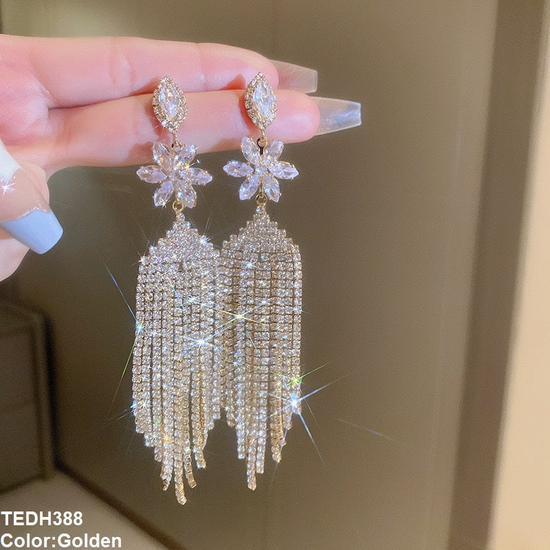 TEDH388 YBJ Flower/Pear Tassel Ear Drop Pair