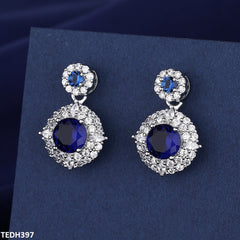 TEDH397 BLX Imp Circle Drop Earrings