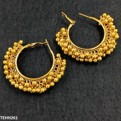 TEHH261 REP Moon Ball Drop Ear Hoops Pair