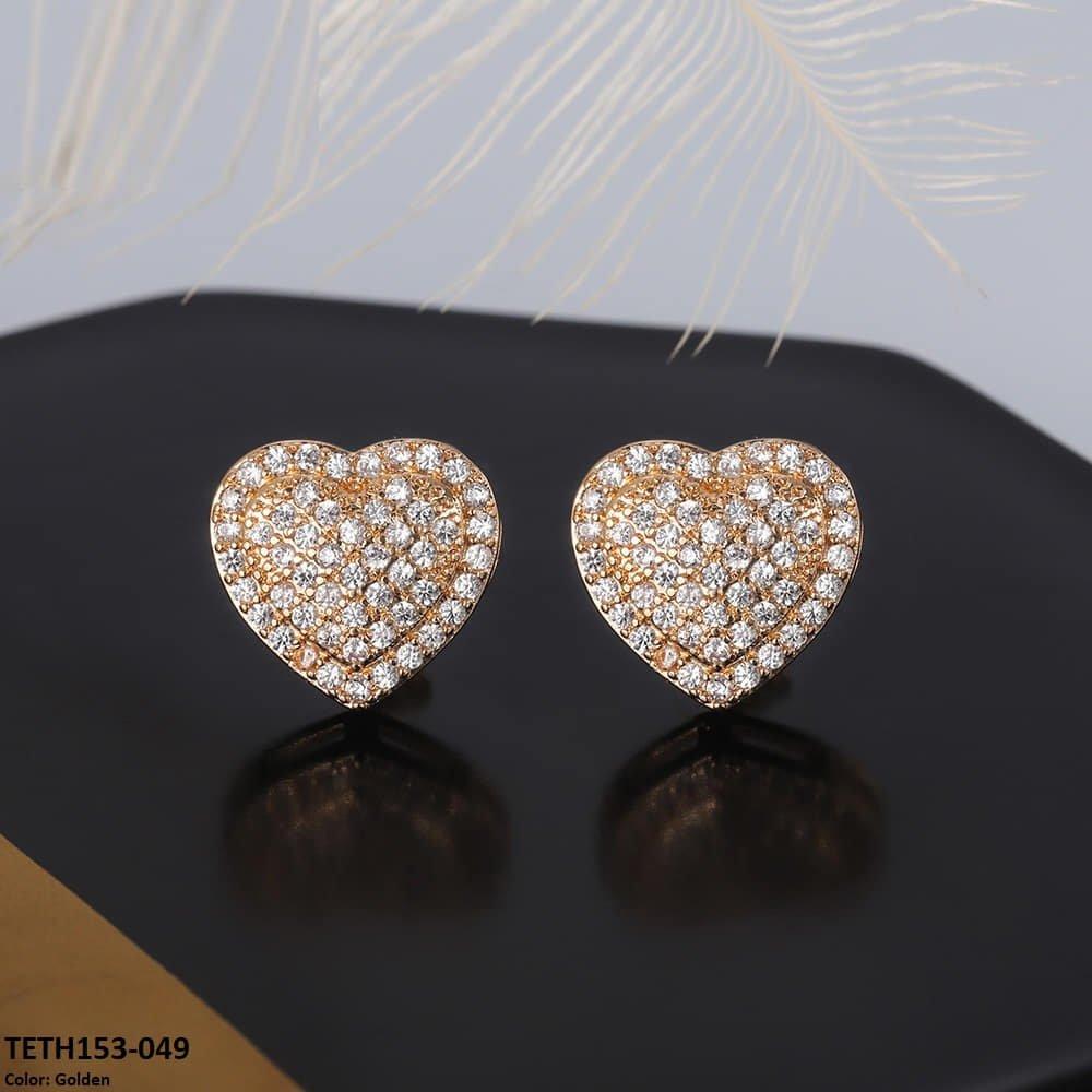TETH153 CSH Heart Stud Ear Tops Pair