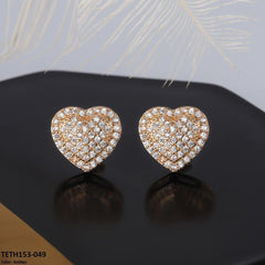 TETH153 CSH Heart Stud Ear Tops Pair