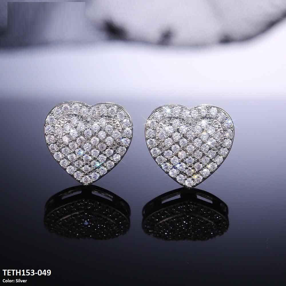 TETH153 CSH Heart Stud Ear Tops Pair