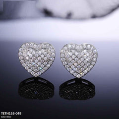 TETH153 CSH Heart Stud Ear Tops Pair