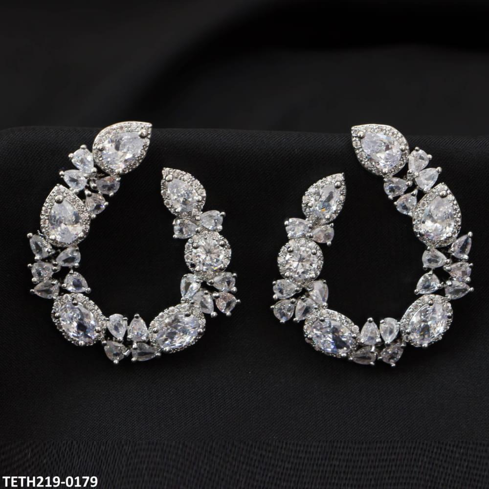 TETH219 TSL Pear Comma Ear Stud Top Pair