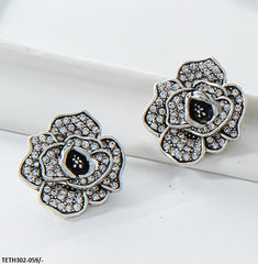 TETH302 KSU Silver Flower Sterling Tops Pair