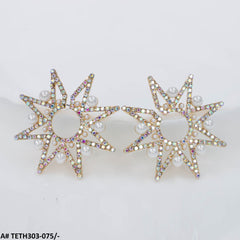 TETH303 KSU Star Pearl Sterling Tops Pair