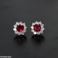 TETH346 KRL Square Flower Stud Top Pair