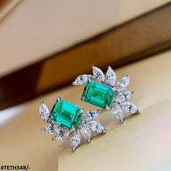 TETH348 KRL Pear Rectangle Stud Tops Pair