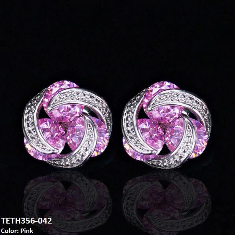 TETH356 CSH 3 balls Flower Stud Tops Pair