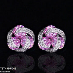 TETH356 CSH 3 balls Flower Stud Tops Pair