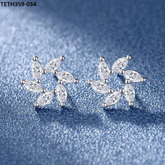 TETH359 BLX Pear Flower Stud Tops Pair
