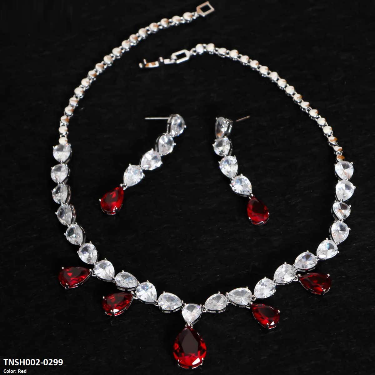 TNSH002 JLX Pear Zircon Necklace Set