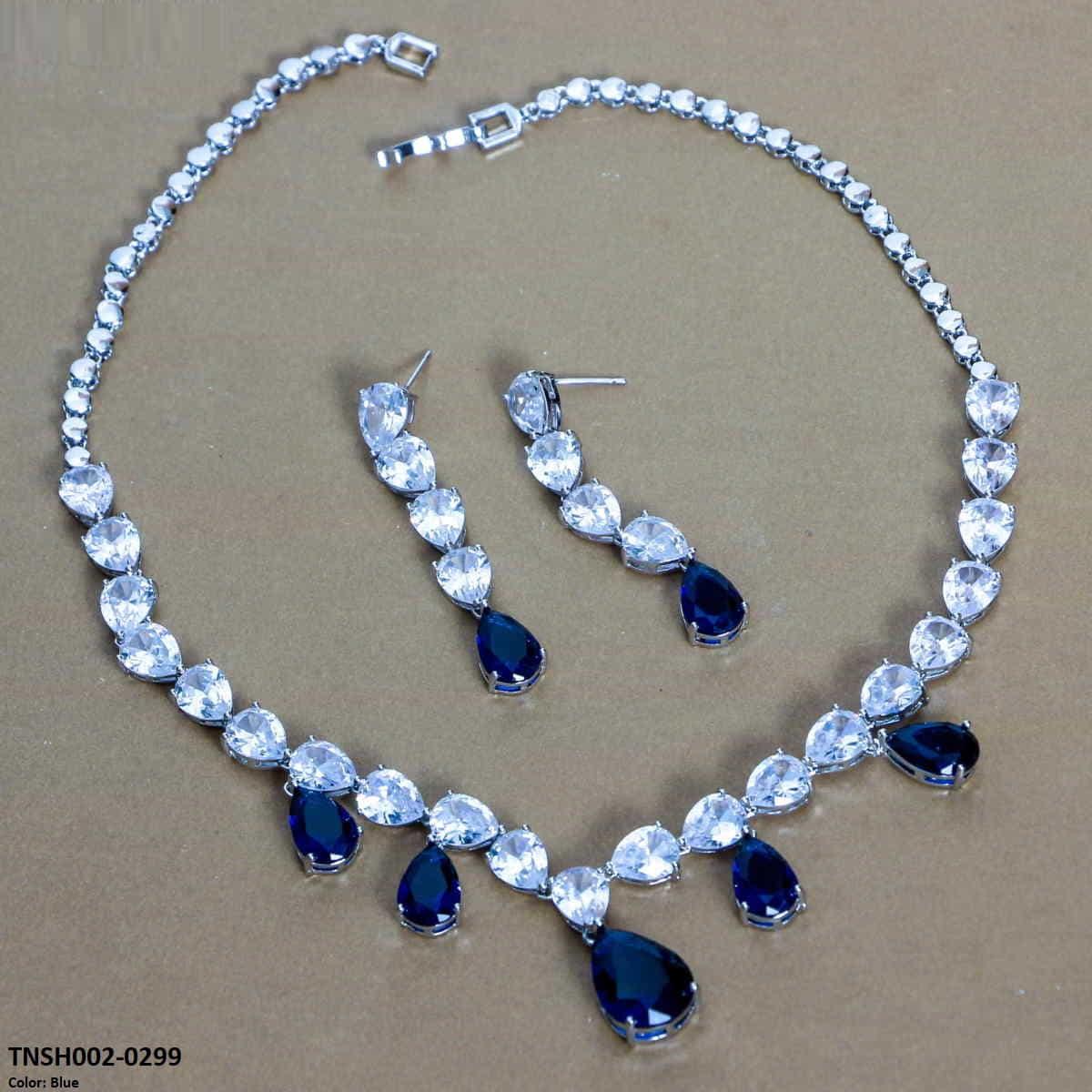 TNSH002 JLX Pear Zircon Necklace Set