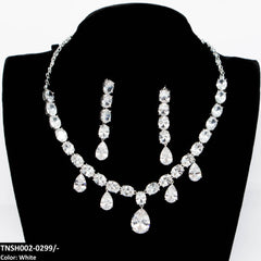 TNSH002 JLX Pear Zircon Necklace Set