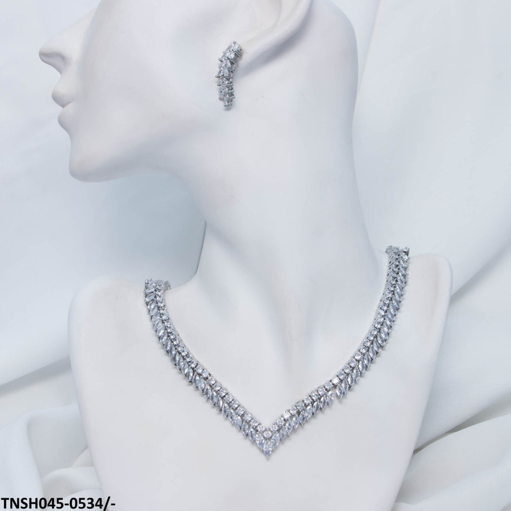 TNSH045 JLX Pear Zircon Necklace Set