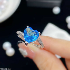 TRSH173 KRL Aqua Heart Adjustable Ring