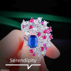 TRSH218 GWH One Side Vintage Cocktail Adjustable Ring