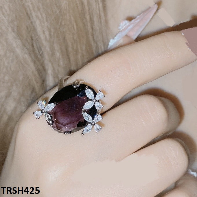 TRSH425 YJF Oval Flower Adjustable Ring