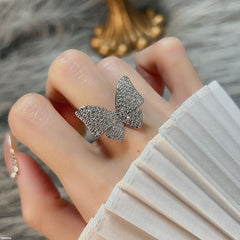 TRSH539 CLJ Imp Silver Butterfly Ring Adjustable