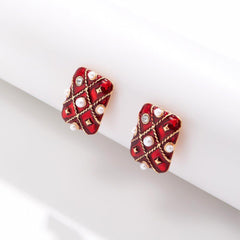 TETH292 SKM Sterling Rech Ear Tops Pair