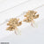 CEDH153 ZLX Leaf Pearl Drop Earrings Pair