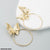CEDH169 KSU Golden Butterfly Drop Earrings Pair