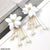 CEDH178 LQP White Flower Drop Earrings Pair