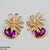 CEDH192 LYB Flower Oval Drops Earrings Pair