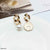 CEDH251 AMY Coin And Pearl Drop Earrings Pair