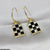 CEDH258 ZHL Square Chess Board Drop Earrings Pair