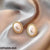 CETH225 SKM Oval Pearl Stud Ear Tops Pair