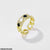 CRGH370 WKO Painted Flower Ring/Challa